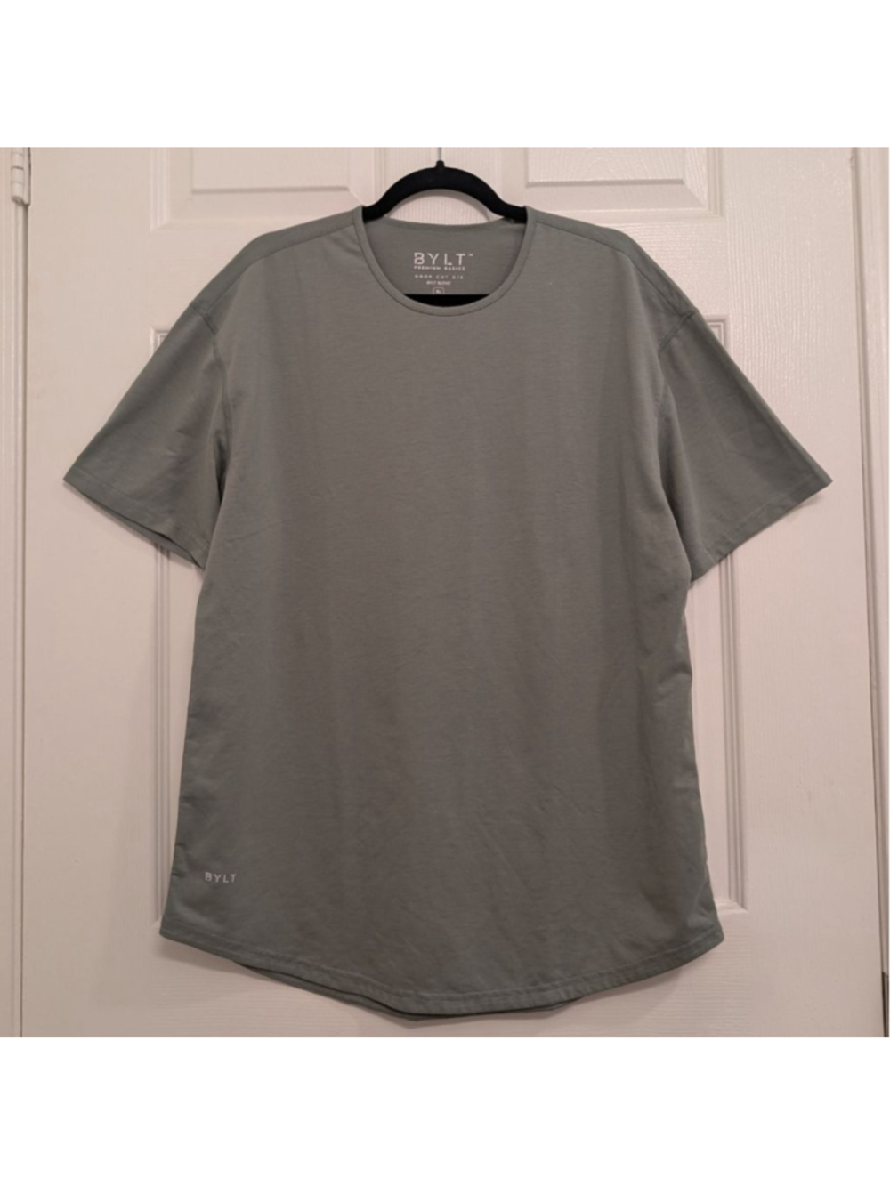Men's BYLT Premium Basics Sage Green Drop Cut S/S Lux Short Sleeve Tee Shirt XL